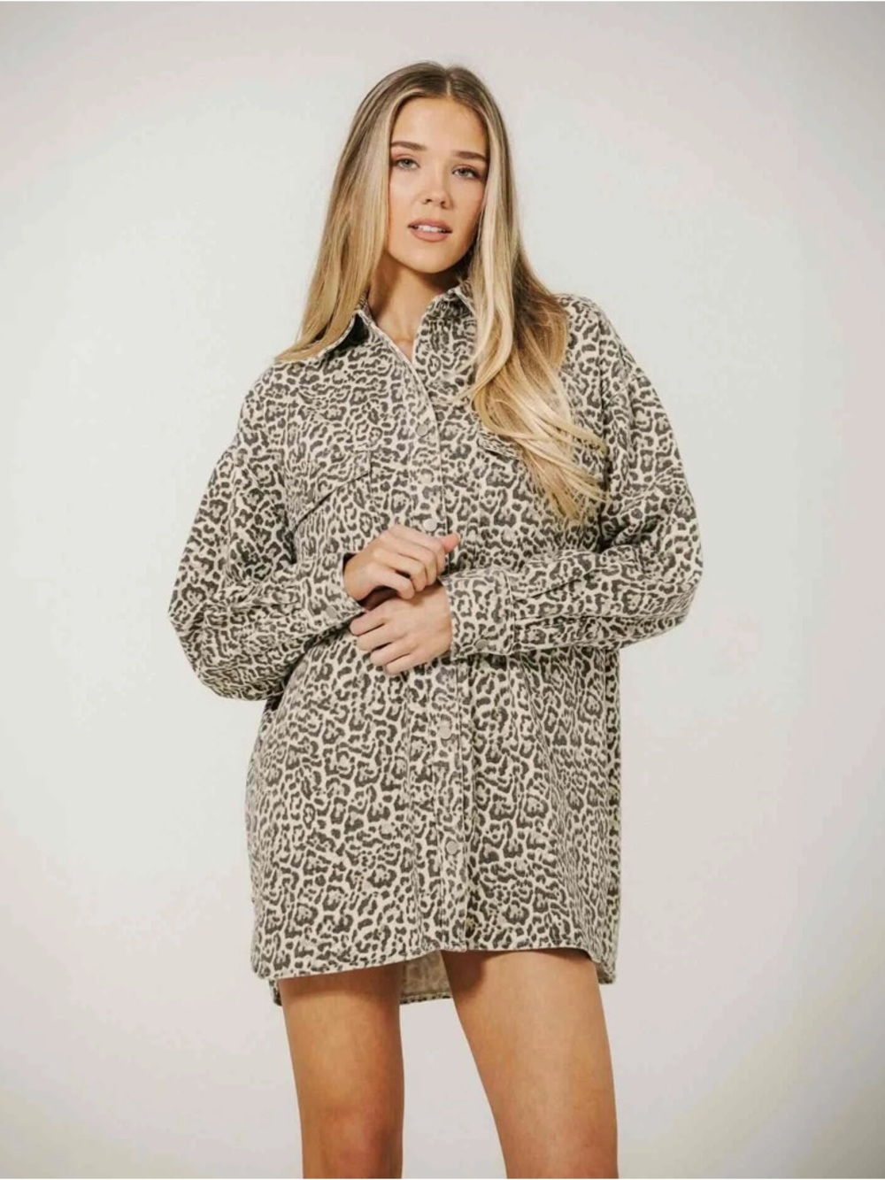 Brunette The Label Shania Leopard Print Shacket